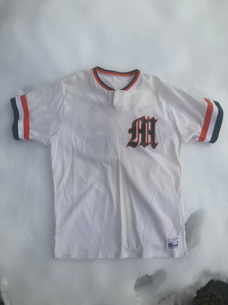 Vintage university of Miami Baseball jersey medium