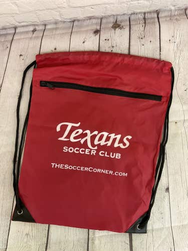 Texans Soccer Club Red Drawstring Bag New