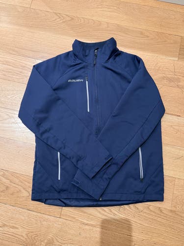 Used Men's Small, Navy, Bauer Lightweight Warm-Up Jacket