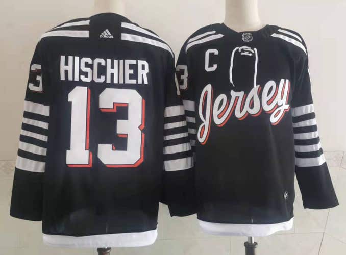 Men's New Jersey Devils Nico Hischier Jersey Black Size 52  Throwback vintage