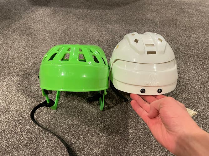 Used Mylec/jofa Helmets Green And White Selling Individual
