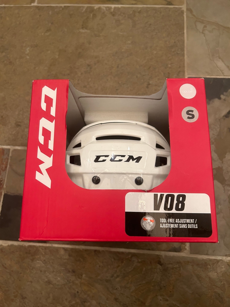 CCM V08 Pro Stock Hockey Helmet - white - size small
