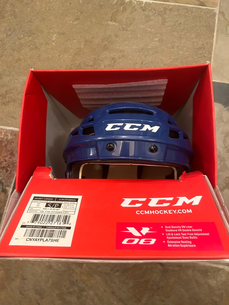 CCM v08 pro stock hockey helmet - small - [royal blue]