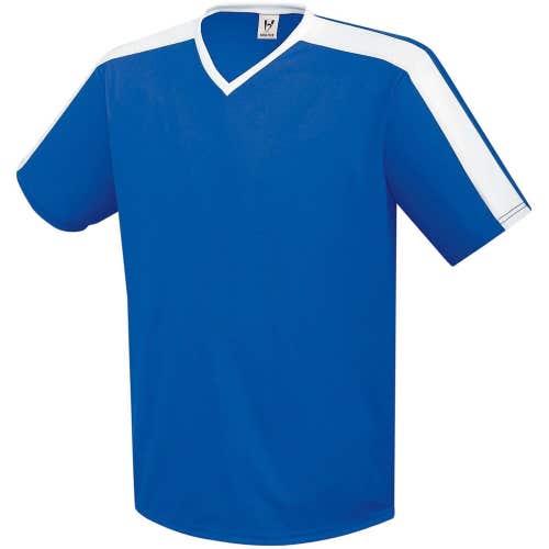 High Five Adult Unisex Genesis Size Large Royal Blue White Soccer Jersey New