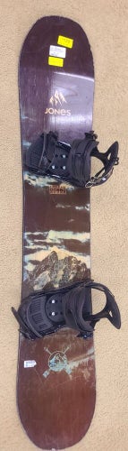 Used $550 Jones "Discover"  Snowboard 145cm, Camber ride, w/New Firefly Bindings