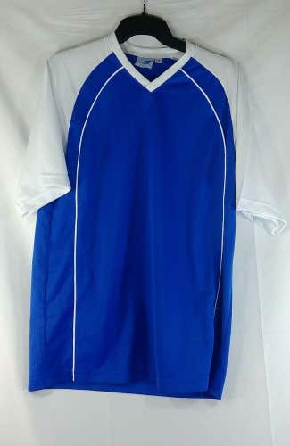 High Five Adult Unisex Size Small Royal Blue White Vneck SS Soccer Jersey New