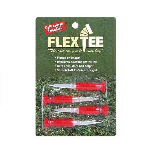 FlexTee Flexible Golf Tees (4 Pack) -3" Golf Tees that are virtually unbreakable
