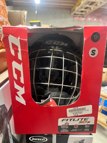 Black CCM Fitlite 3DS Helmet/Cage Combo FREE SHIPPING