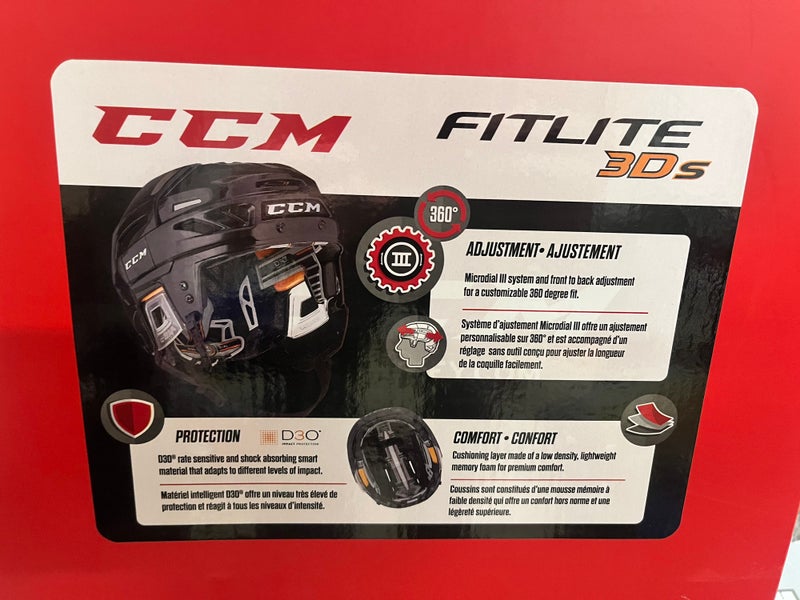 Black CCM Fitlite 3DS Helmet/Cage Combo FREE SHIPPING