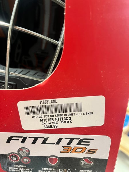 Black CCM Fitlite 3DS Helmet/Cage Combo FREE SHIPPING