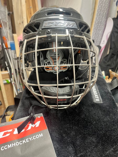 Black CCM Fitlite 3DS Helmet/Cage Combo FREE SHIPPING