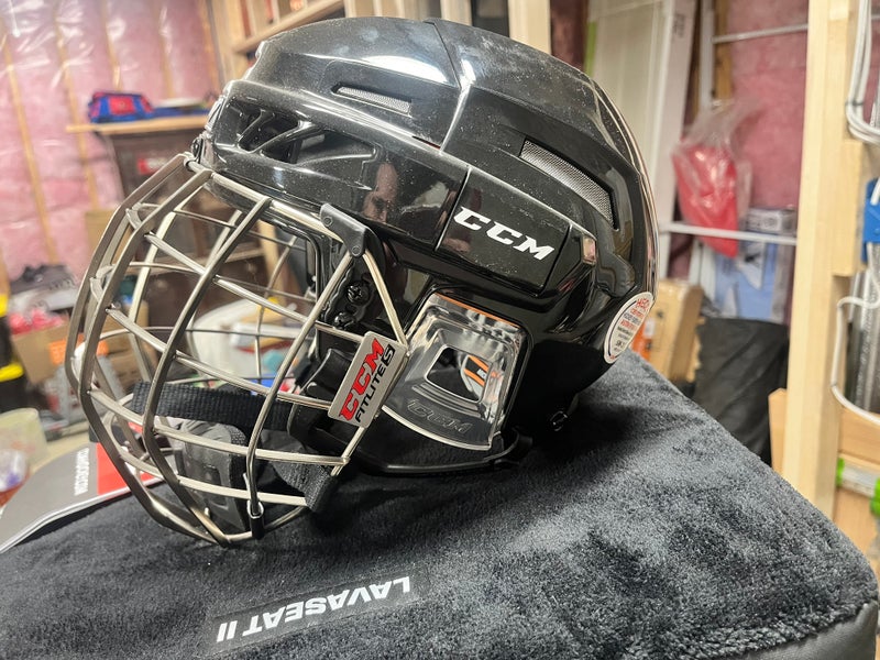 Black CCM Fitlite 3DS Helmet/Cage Combo FREE SHIPPING