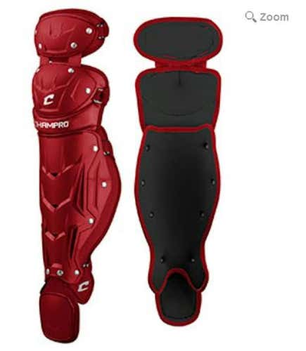 Catcher Double Knee Leg Guard Youth Scarlet