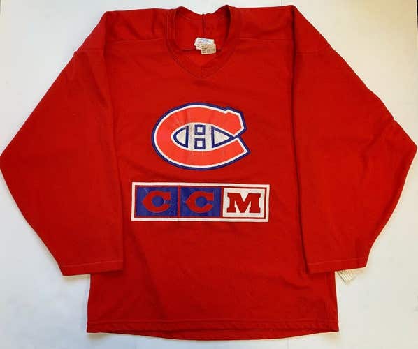Vintage CCM Montreal Canadiens hockey jersey practice men adult senior small red