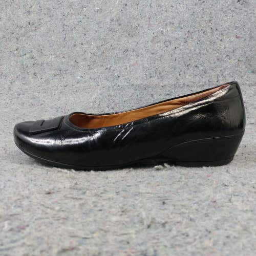 Clarks Artisan Womens 6.5 Comfort Shoe Black Patent Leather Ballet Flats Slip On