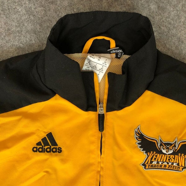 Kennesaw State Owls Womens Jacket Extra Small Adidas Gold Black Zip NCAA Track