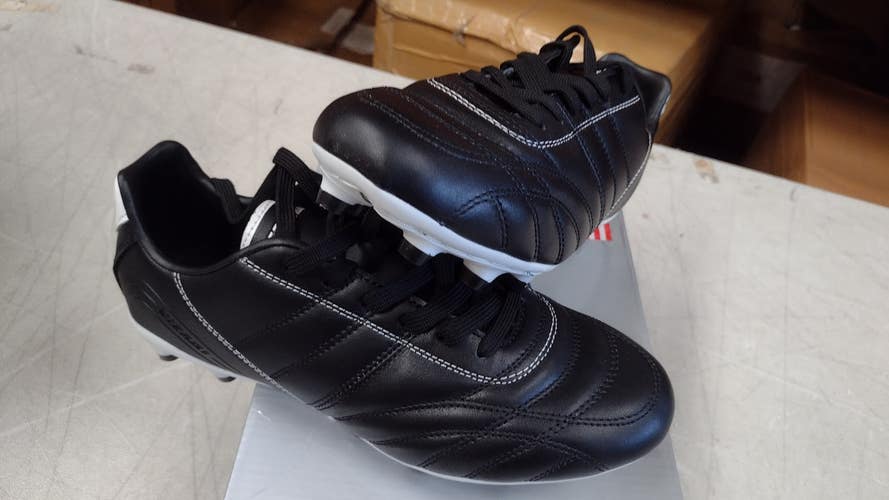 Vizari Men's Classico FG Leather Soccer Shoes | Black/White Size - 6.5 | VZSE93303-6.5