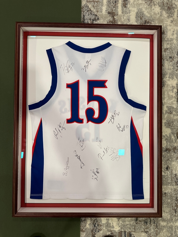 2008 Kansas Jayhawks National Championship Autographed Jersey in a Frame