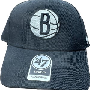 NBA Brooklyn Nets ('47 Brand) MVP Hat Adjustable Strap Black
