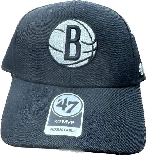 NBA Brooklyn Nets ('47 Brand) MVP Hat Adjustable Strap Black
