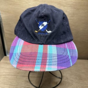 Vintage  Polo Golf Ralph Lauren Plaid Crest Emblem Logo Hat Vtg