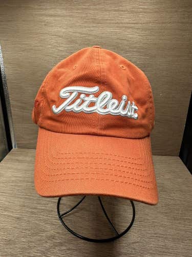 Titleist Golf Orange White Embroidery Cap Hat Adjustable Cloth Strap - Men Women