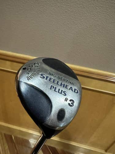 Callaway Big Bertha Steelhead Plus  3 Stainless Stiff Golf Club W Cover