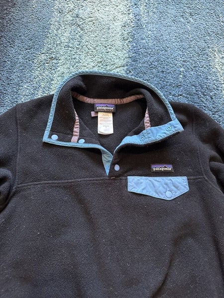 Patagonia Synchilla Sweater Womens Small Black Snap T Pullover Fleece Outdoors