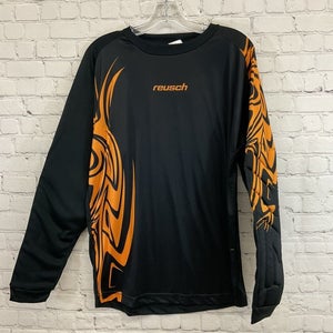 Reusch Adult Bakura Size Large Black Orange Long Sleeve Goalkeeper Jersey NWT