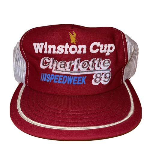 Vintage 89 Winston Cup Charlotte Speed Week 1989 Snapback Hat Cap USA Made RARE