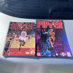 Vintage 1993 Scottie Pippen NBA Chicago Bulls School Folder + Notebook BUNDLE