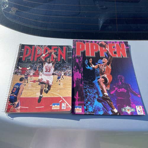 Vintage 1993 Scottie Pippen NBA Chicago Bulls School Folder + Notebook BUNDLE