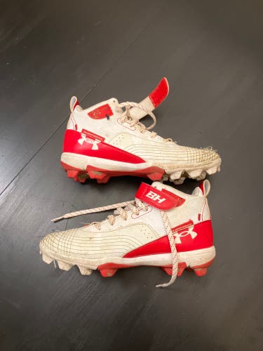 Red Kids Molded Cleats Under Armour Cleats