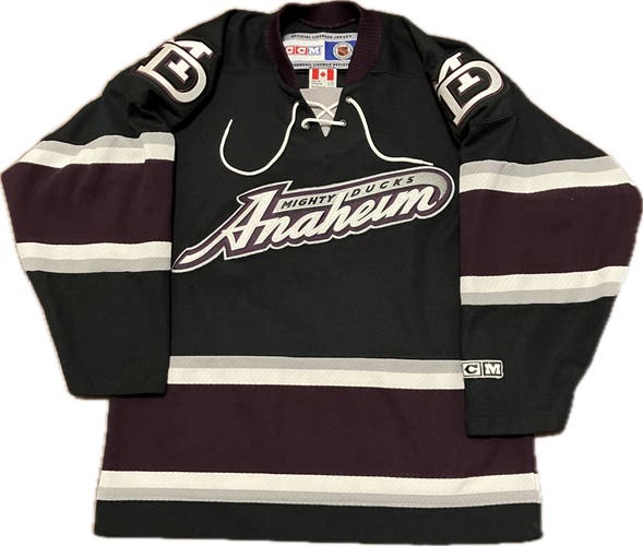 Anaheim Ducks “Wordmark” Alternate Blank CCM NHL Hockey Jersey Size L/XL Youth