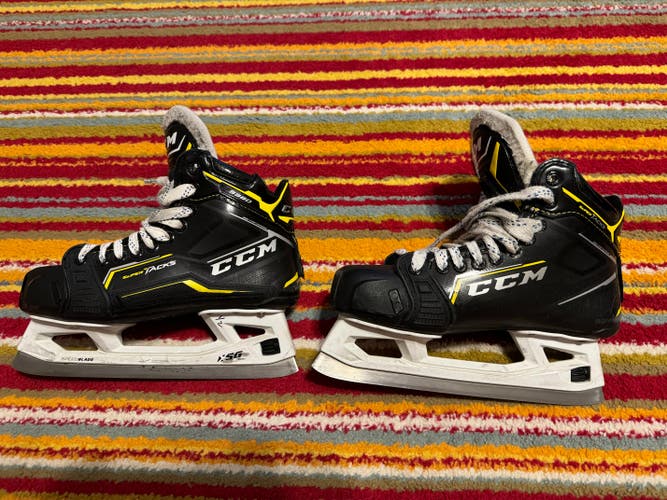 Senior Used CCM Super Tacks 9380 Hockey Goalie Skates D&R (Regular) 6.5