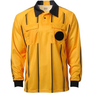 Kwik Goal Adult Unisex Premier Gold Black Long Sleeve Referee Jersey New