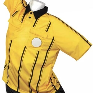 Kwik Goal Adult Unisex Premier Size 2XLarge Gold Black SS Referee Jersey New