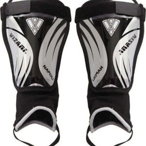 Vizari Adult Unisex Napoli 70105 Size Small Silver Black Soccer Shin Guards NWT