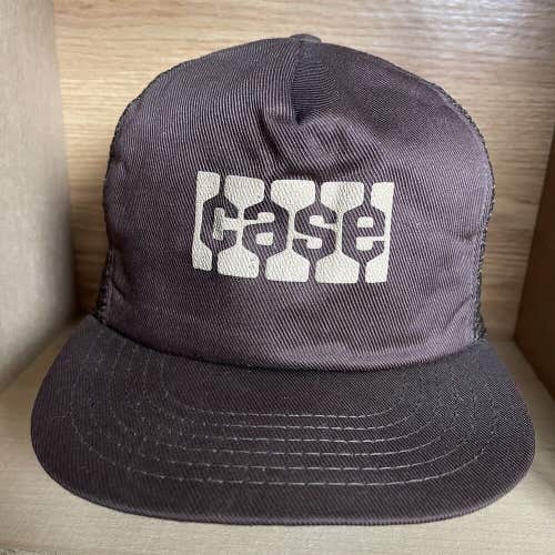 Vintage Case Tractor Snapback Brown Trucker Hat Agriculture Farm Cap
