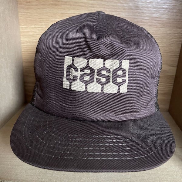 Vintage Case Tractor Snapback Brown Trucker Hat Agriculture Farm Cap