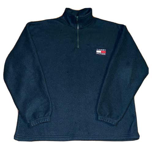 Vintage Tommy Hilfiger 1/4 Zip Fleece Pullover Sweater Jacket Size L/XL