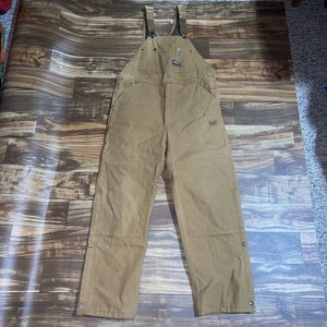 Vintage Oshkosh BGosh Brown Mens Quilted Overalls Bibs Vestbak 36x30 USA Made