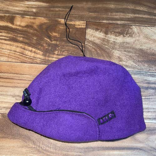 Vintage Bula Purple Fleece Winter Hat Beanie Toboggan Trapper Ski One Size