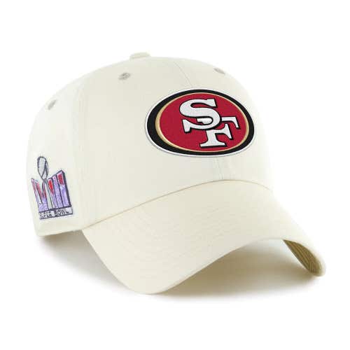 San Francisco 49ers Natural NFL SuperBowl LVIII Participant 47 Clean Up Hat