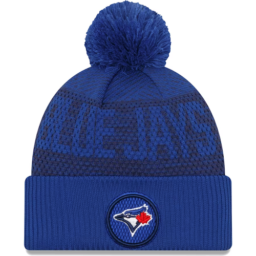 Toronto Blue Jays New Era Authentic Collection Cuffed Knit Blue Beanie Hat Pom