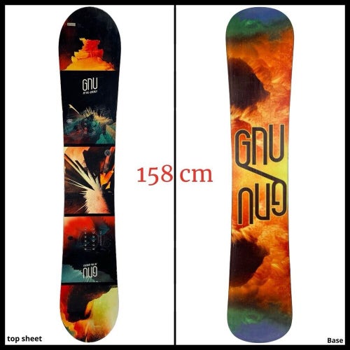 #1496 GNU Metal Gnuru Asym EC2 BTX Mens Snowboard Size 158 cm
