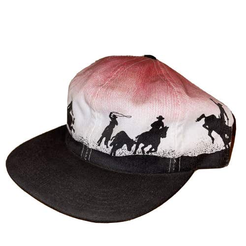 Vintage Ropers Club Western Cowboy Bull Snapback Hat Cap RARE