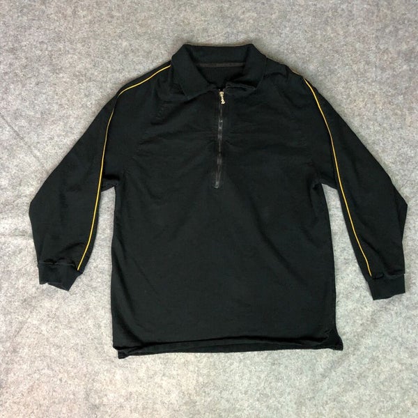 Givenchy for Singapore Airlines Mens Sweater Medium Gold 1/4 Zip 3/4 Sleeve Top