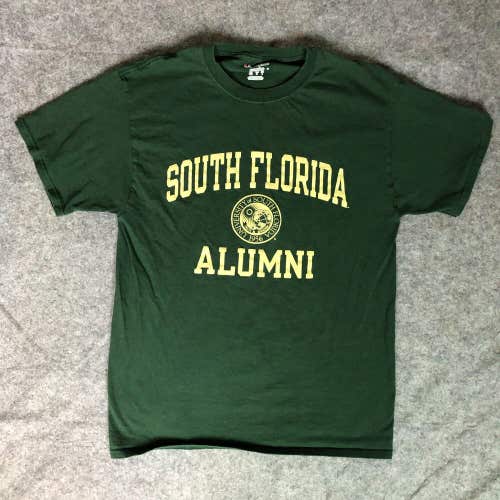 South Florida Bulls USF Mens Shirt Medium Green Short Sleeve Tee Alumni NCAA