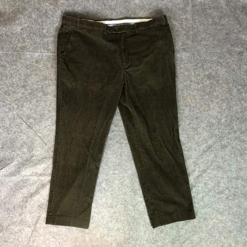 Lauren Ralph Lauren Mens Pants 42x30 Brown Corduroy Ribbed Pockets Cotton Casual